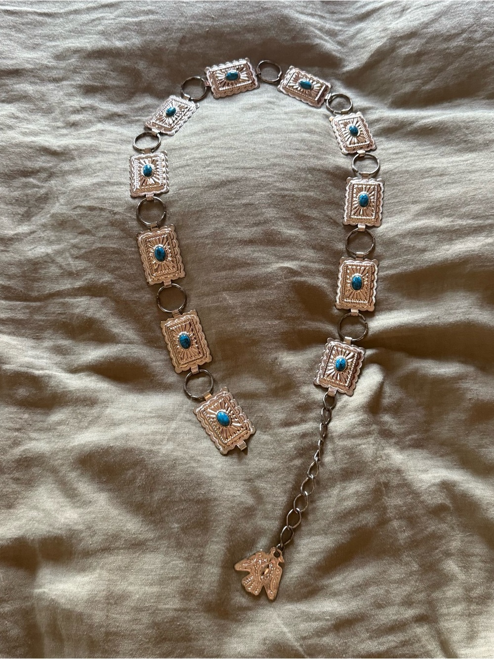 Vintage Gold and Turquoise Belt - Small